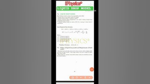 In Brief Introduction Liquid Drop Model in Nuclear Physics. #shorts ,#IPhysics*#nuclearphysics
