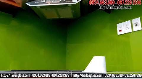 KÍNH ỐP BẾP MÀU XANH NON HL  THI CÔNG TẠI A40 LA KHÊ - HÀ ĐÔNG