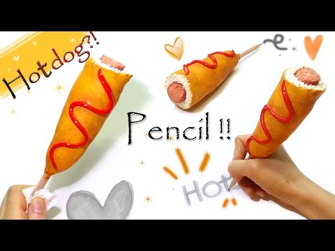 [DIY Hotdog pencil] 이건 핫도그가 아니여 연필이여!  한입먹은 핫도그 연필 만들기