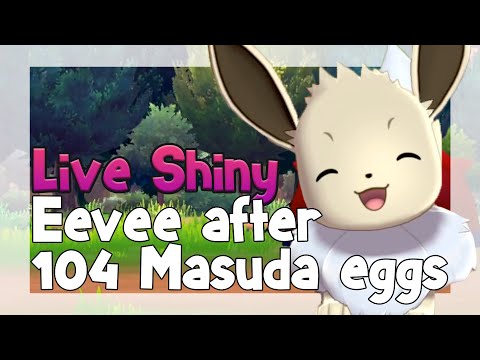 Live Shiny Eevee (And evolution) after just 104 eggs hatched! | Pokémon Shield