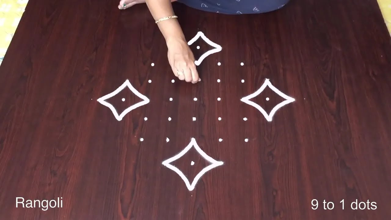 Simple Chukkala Muggulu With Dots