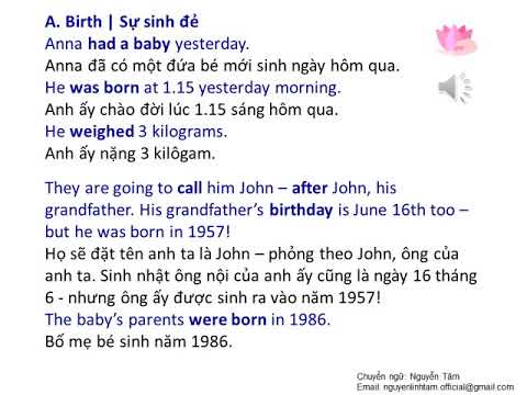 2A. Birth, marriage and death | English Vocabulary in Use: Elementary 3rd edition (Song ngữ)