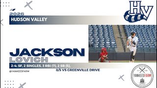 Jackson Lovich Vs. Greenville Drive 8/5/26