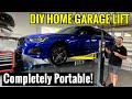 Small garage problem solved with portable car lift