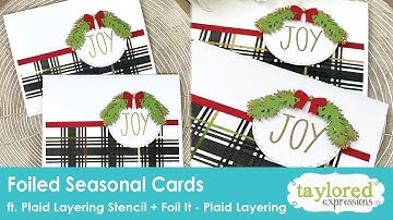 Modern Farmhouse Holiday Cards with Foil It - Plaid | Taylored Expressions