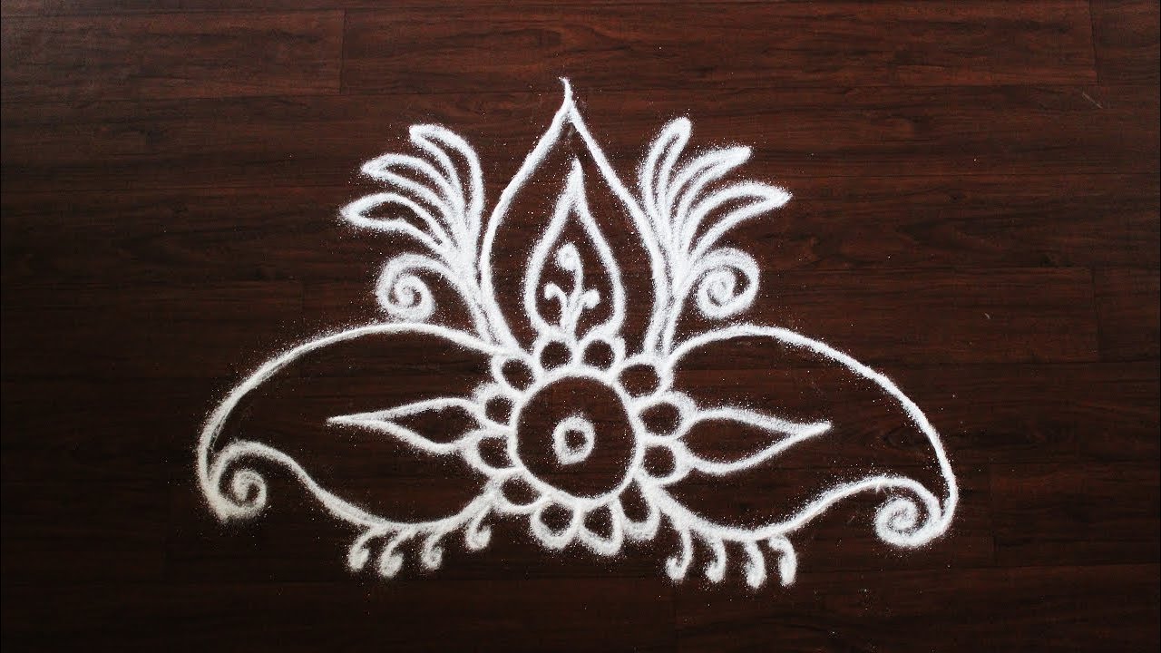 Featured image of post Free Hand Corner Rangoli Design - Use flower petals and rangoli powder to create this ganpati.