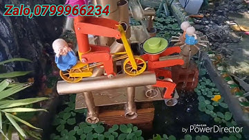 Tiểu cảnh ống nhựa PVC,xe đạp câu cá cưa cũi giã gạo.beautiful decoration