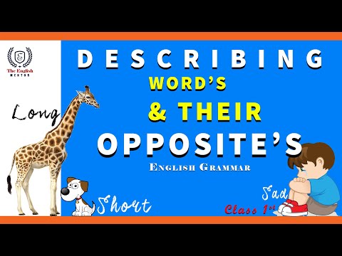 Describing words and their opposites for Kids | Opposites Word for Class 1 |