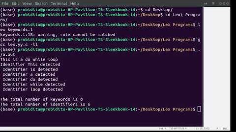 Lex Keywords and Identifiers