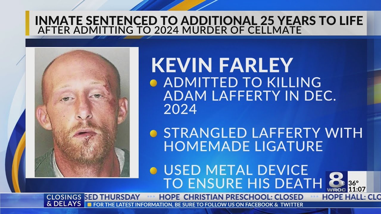 Inmate sentenced to additional 25 years to life after admitting to 2024 murder of cellmate