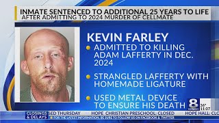 Inmate sentenced to additional 25 years to life after admitting to 2024 murder of cellmate