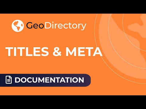 Titles and Meta Settings Overview