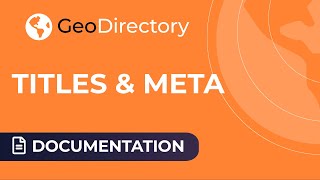 Titles and Meta Settings Overview