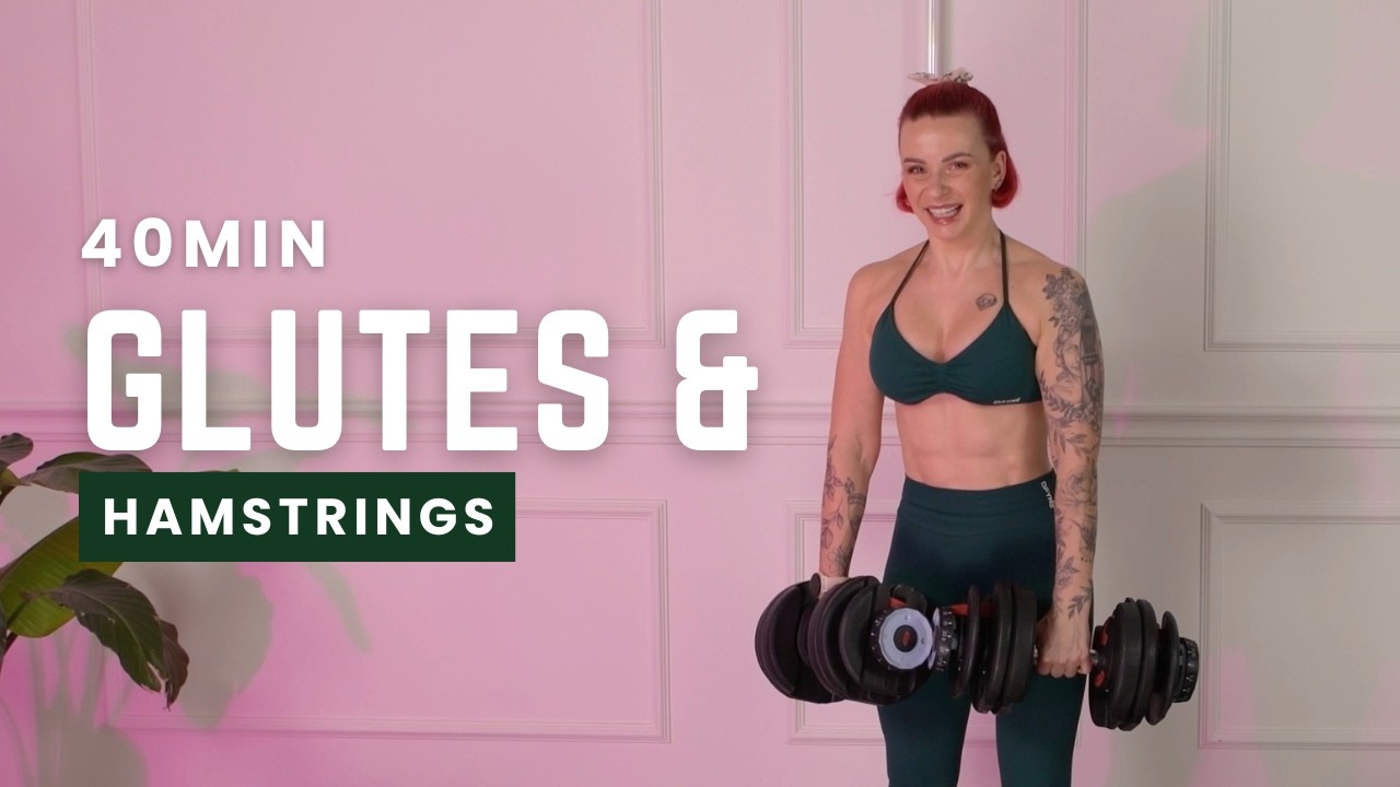 40 минут тренировки для укрепления ягодичных и задних мышц бедра дома 🔥 Тренировка с гантелями и ...
