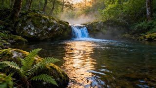 Misty Forest Waterfall for Deep Relaxation | TranquilRivers 4K