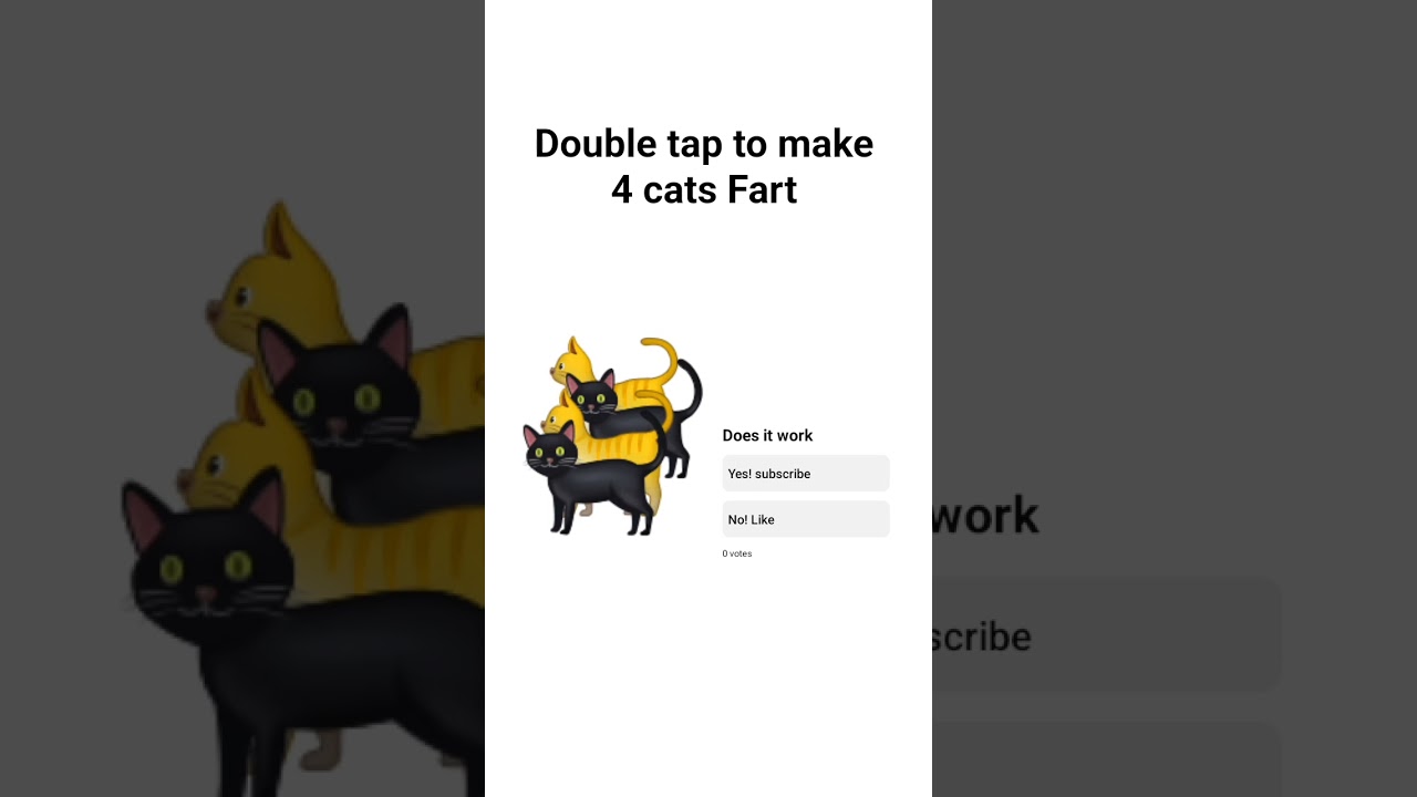 Double tap to make 4 cats fart #doubletap #cat #kitty #meow #animals #funny #foryou #shortsfeed