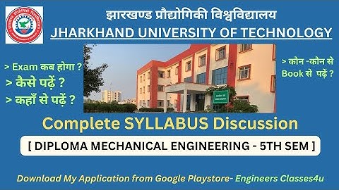 Jharkhand Polytechnic 5th Sem Syllabus Discussion I JUT I Mechanical 5th Sem JUT I Er Vikas Sir I
