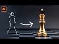 Master 3D Chess Piece Design in Adobe Illustrator | No Plugins | 2025 Tutorial &amp; Pro Tips
