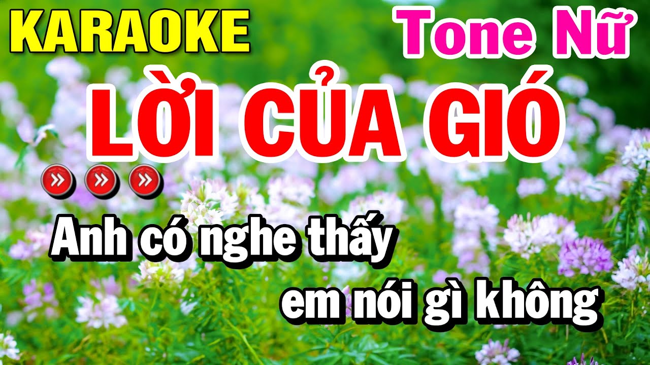 Lời Của Gió - Karaoke - Tone Nữ - Nhạc Sống - Huỳnh Lê Kara