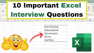 10 MUST-KNOW Excel Job Interview Questions 🔥