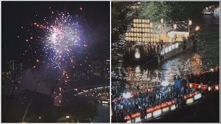 １００隻の船、夜空に花火 天神祭、大阪に夏本番