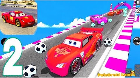 Cars 3 Fabulous McQueen Stunts Jump Walkthrough Part 2! (Splashy Superhero McQueen Vertigo Racing)