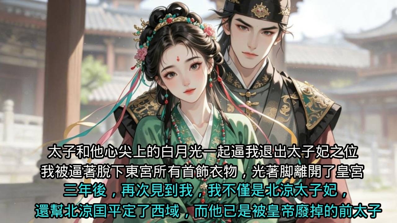 太子和他心尖上的白月光一起逼我退出太子妃之位，我被逼著脫下東宮所有首飾衣物，光著脚離開了皇宮。三年後，再次見到我，我不僅是北涼太子妃，還幫他平定了西域，而他已是被皇帝廢掉的前太子......