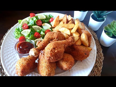 افخاذ الدجاج مقلية و مقرمشة بطريقة سهلة ولذيذة 🍗🍗fried chicken thighs