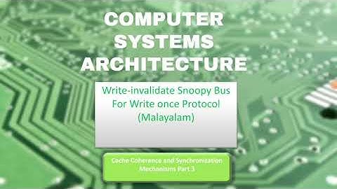 Write Once Protocol _Snoopy Bus Cache Coherence _Part 3_Module 3_Malayalam