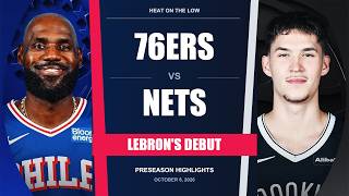 [4K] LeBron’s 76ers Preseason Debut! Sixers vs Nets Highlights