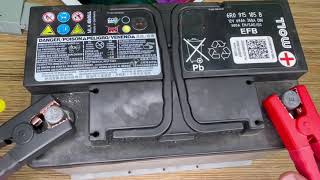 Auto (EFB) Batterie prüfen mit Tester im ausgebauten Zustand - PKW Starter Batterie Test Anleitung