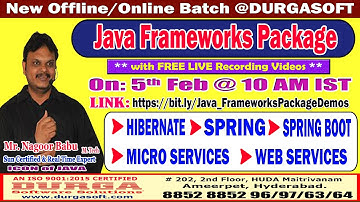 Java Frameworks Package Offline/Online Training @ DURGASOFT