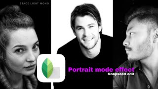 Apple iPhone Portrait mode effects | Stage & High key light mono | Snapseed edit screenshot 2