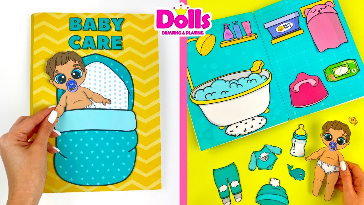 PAPER DOLLS HOUSE BABY CARE QUIET BOOK DIY  STEP BY STEP TUTORIAL