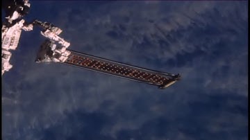 ISS Roll Out Solar Array Deployment (Real Speed)