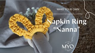 How to macramé your own Bunny Napkin Ring &quot;Nanna&quot; | Knyt din egna servettring till påsk