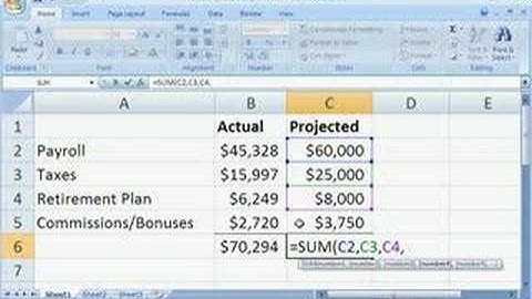 Excel 2007 Demo: Create a formula with Function AutoComplete