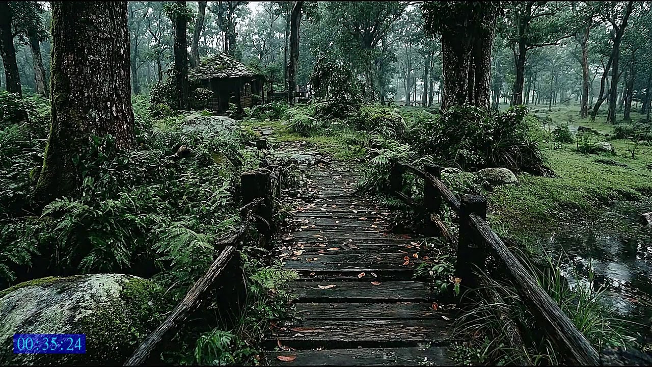 Quiet Rain and Piano Soundscape for Sleeping and Reducing Anxiety Before Bedtime