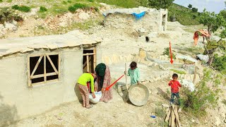 'Mighty Endeavor: Single Mother Begins Plastering Her Mountain House'