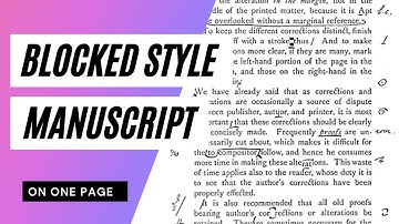 Blocked Style Manuscript Example| CSEC EDPM