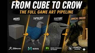 I Built a Game-Ready Crow From a Basic Cube (Full Workflow)