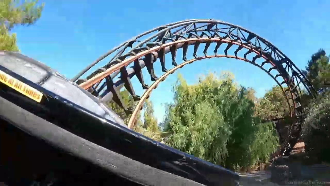 Demon (front seat POV) looping coaster at California's Great America