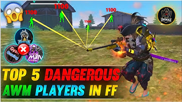 TOP 5 DANGEROUS AWM Players in FREE FIRE🔥| Raistar Vs Ajjubhai 😱 Who Will Win? 😨| Free fire