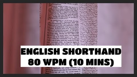 ENGLISH SHORTHAND 80 WPM (10 MINS)