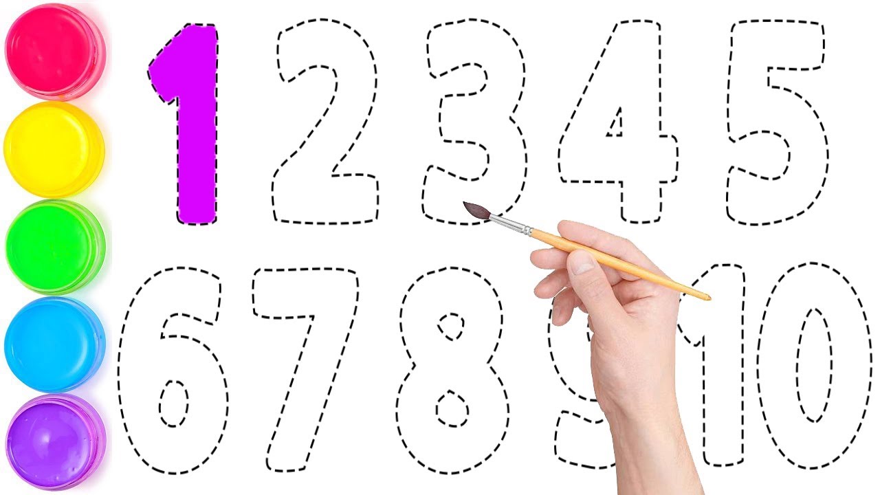 Learn Draw Numbers Let's Learn to Draw and Paint Number for kids // Easy Drawing Tutorial ...