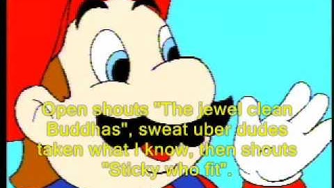 Hotel Mario intro with reversed sentences & subtitles
