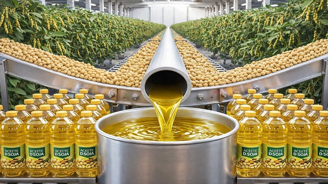 CÓMO se Hace el ACEITE de SOJA a GRAN ESCALA  Mega Fábricas 🏭🌱
