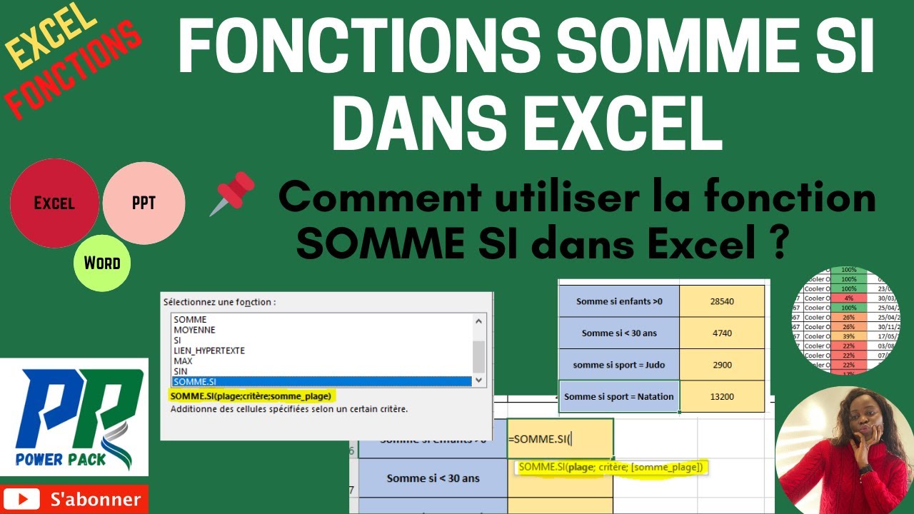 Excel : Maîtriser la fonction SOMME.SI pour additionner avec des critères
