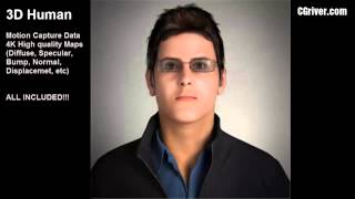 Rigged & Animated 3D Model (Human, People, Man, Male Character) 3DS Max with VRay CMan0002HD2CS