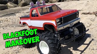 e181: Tamiya Blackfoot MAKEOVER Aluminum Parts, New Chassis & New Paint Job With AMPRO FORD Badging